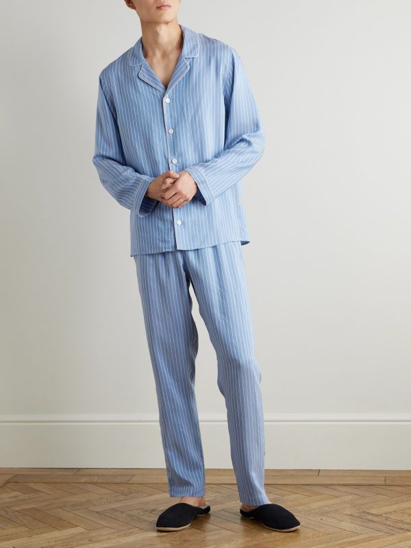 Camp-Collar Striped Woven Pyjama Set - OU Camp-Collar Striped Woven Pyjama Set - OU