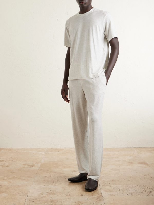 Tapered-Leg Stretch-TENCEL™ Lyocell Pyjama Trousers - OU Tapered-Leg Stretch-TENCEL™ Lyocell Pyjama Trousers - OU