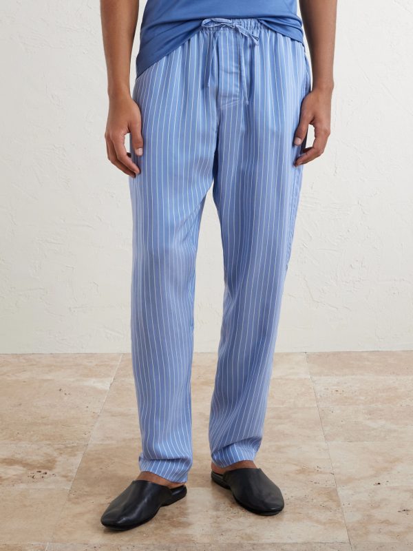 Pinstriped Satin Pyjama Trousers - FR