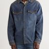 Tukutuku Embroidered Denim Shirt - FR Tukutuku Embroidered Denim Shirt - FR