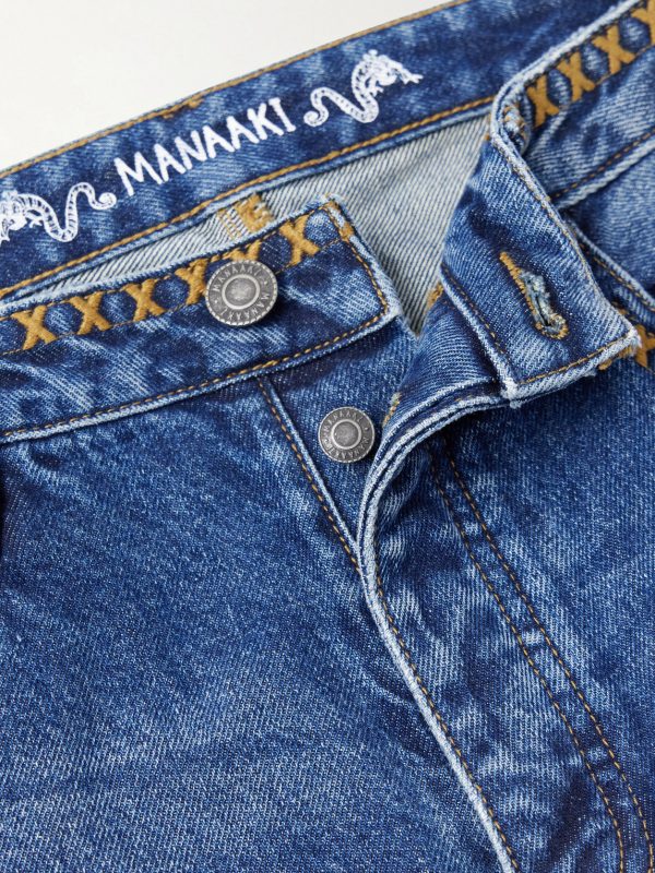 Tukutuku Straight-Leg Embroidered Organic Jeans - E1 Tukutuku Straight-Leg Embroidered Organic Jeans - E1