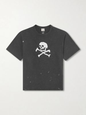 Vintage Fade Printed Paint-Splattered Cotton-Jersey T-Shirt