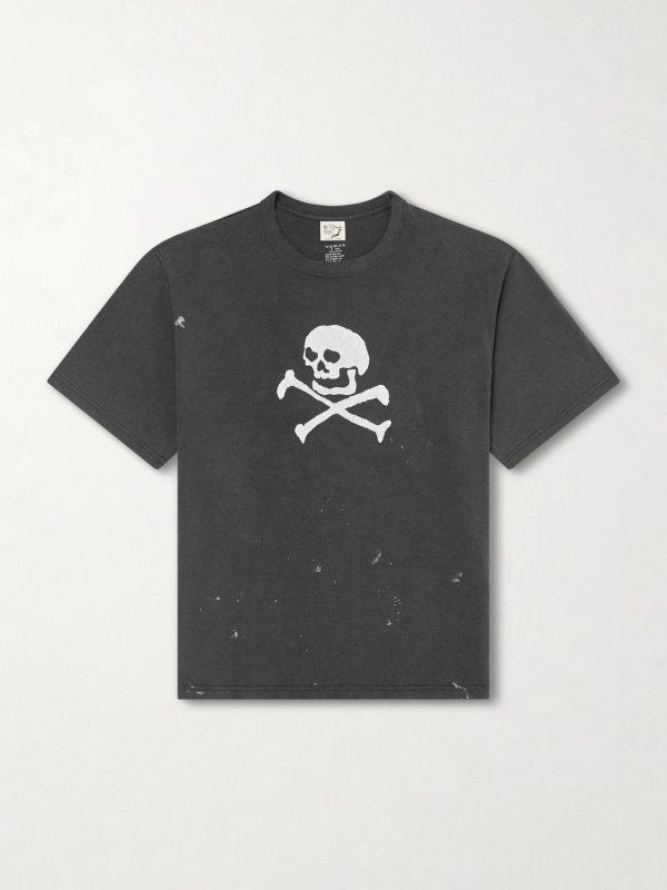 Vintage Fade Printed Paint-Splattered Cotton-Jersey T-Shirt Vintage Fade Printed Paint-Splattered Cotton-Jersey T-Shirt