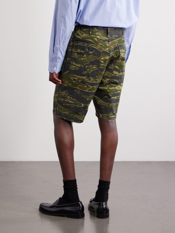 U.S. Army Fatigue Printed Straight-Leg Rip-Stop Cotton Shorts - BK U.S. Army Fatigue Printed Straight-Leg Rip-Stop Cotton Shorts - BK