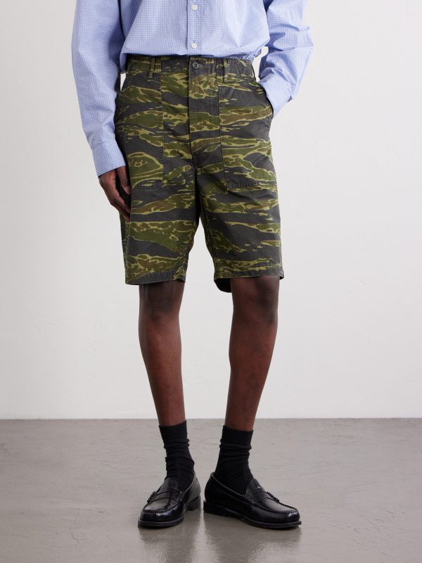 U.S. Army Fatigue Printed Straight-Leg Rip-Stop Cotton Shorts - FR U.S. Army Fatigue Printed Straight-Leg Rip-Stop Cotton Shorts - FR