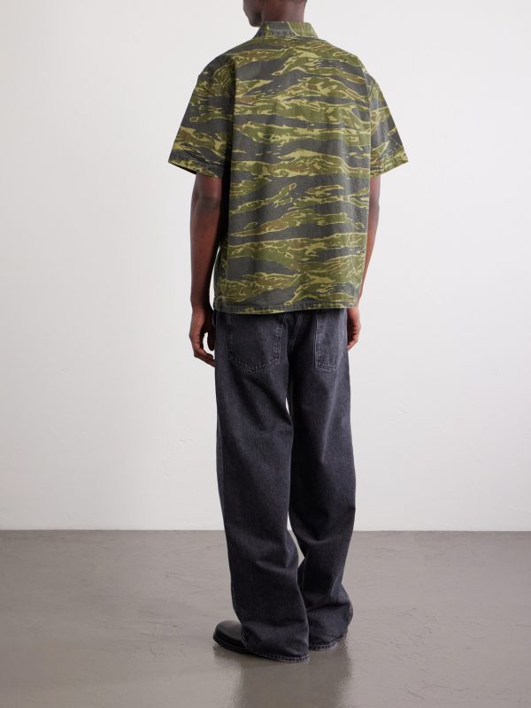 Camouflage-Print Cotton-Riptop Shirt - BK Camouflage-Print Cotton-Riptop Shirt - BK