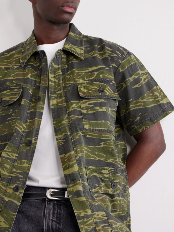 Camouflage-Print Cotton-Riptop Shirt - CU Camouflage-Print Cotton-Riptop Shirt - CU