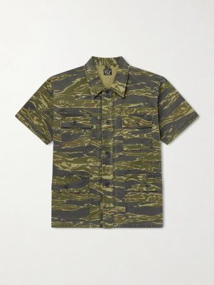 Camouflage-Print Cotton-Riptop Shirt Camouflage-Print Cotton-Riptop Shirt