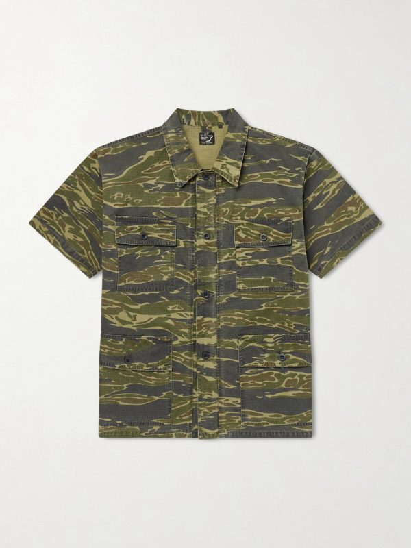 Camouflage-Print Cotton-Riptop Shirt Camouflage-Print Cotton-Riptop Shirt