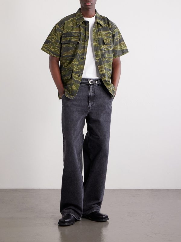Camouflage-Print Cotton-Riptop Shirt - OU Camouflage-Print Cotton-Riptop Shirt - OU