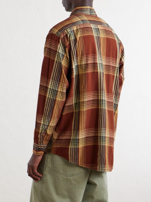 Checked Cotton and Linen-Blend Shirt - BK Checked Cotton and Linen-Blend Shirt - BK