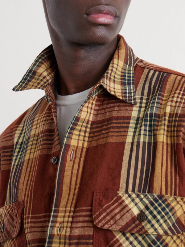 Checked Cotton and Linen-Blend Shirt - CU Checked Cotton and Linen-Blend Shirt - CU