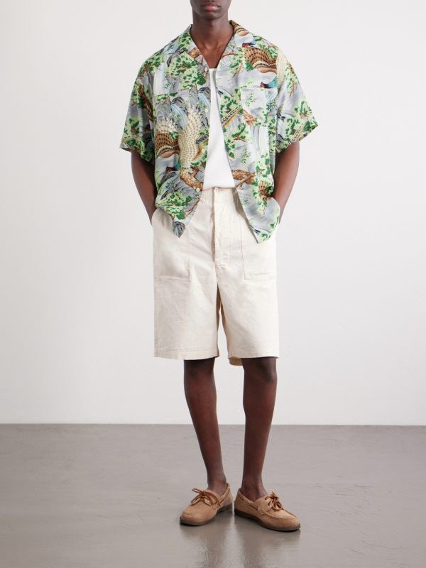Summer Fatigue Straight-Leg Cotton Shorts - OU Summer Fatigue Straight-Leg Cotton Shorts - OU