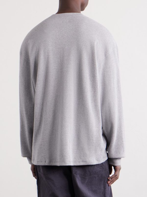 Waffle-Knit Cotton-Blend T-shirt - BK Waffle-Knit Cotton-Blend T-shirt - BK