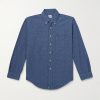 Button-Down Collar Checked Cotton-Chambray Shirt Button-Down Collar Checked Cotton-Chambray Shirt