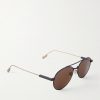 Aviator-Style Two-Tone Titanium Sunglasses - FR Aviator-Style Two-Tone Titanium Sunglasses - FR