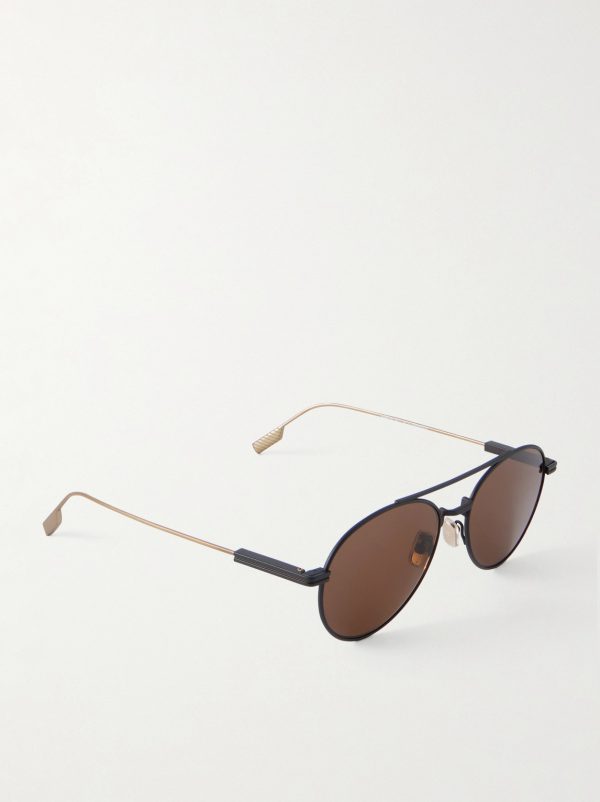 Aviator-Style Two-Tone Titanium Sunglasses - FR Aviator-Style Two-Tone Titanium Sunglasses - FR
