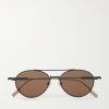 Aviator-Style Two-Tone Titanium Sunglasses Aviator-Style Two-Tone Titanium Sunglasses