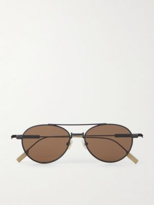 Aviator-Style Two-Tone Titanium Sunglasses Aviator-Style Two-Tone Titanium Sunglasses