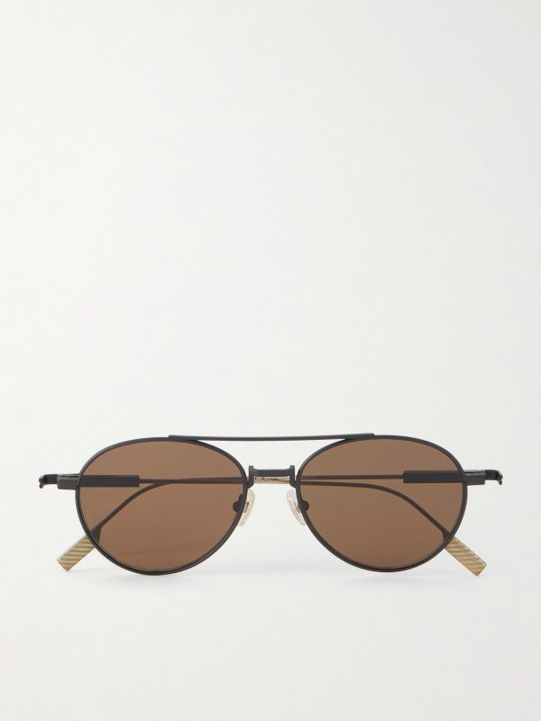 Aviator-Style Two-Tone Titanium Sunglasses Aviator-Style Two-Tone Titanium Sunglasses