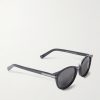 Round-Frame Acetate and Gunmetal-Tone Sunglasses - FR