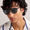 Round-Frame Acetate and Gunmetal-Tone Sunglasses - OU