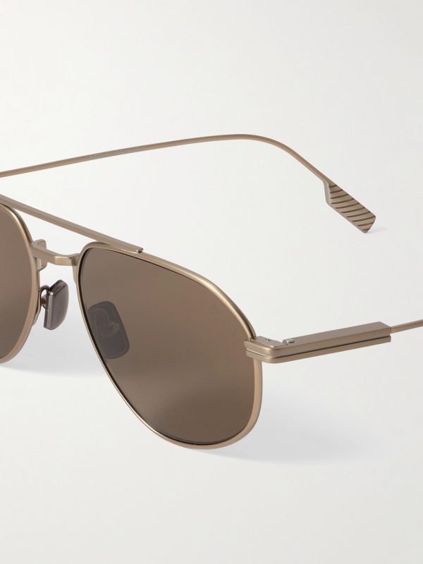 Aviator-Style Bronze-Tone Polarised Sunglasses - CU