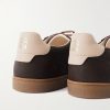 Coda di Rondine Leather-Trimmed Waxed-Suede Sneakers - CU Coda di Rondine Leather-Trimmed Waxed-Suede Sneakers - CU
