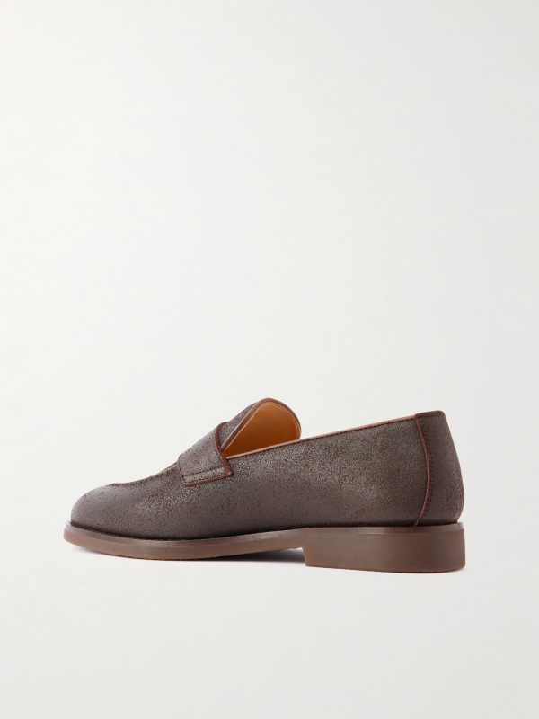 Flex Waxed-Suede Penny Loafers - BK Flex Waxed-Suede Penny Loafers - BK