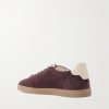 Coda di Rondine Leather-Trimmed Waxed-Suede Sneakers - BK Coda di Rondine Leather-Trimmed Waxed-Suede Sneakers - BK