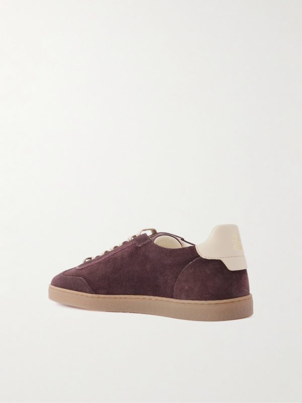 Coda di Rondine Leather-Trimmed Waxed-Suede Sneakers - BK Coda di Rondine Leather-Trimmed Waxed-Suede Sneakers - BK