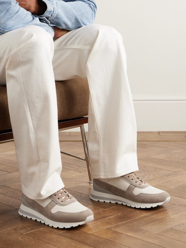 Olimpo Suede-Trimmed Full-Grain Leather Sneakers - OU Olimpo Suede-Trimmed Full-Grain Leather Sneakers - OU
