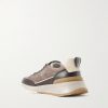 Leather-Trimmed Suede Sneakers - BK Leather-Trimmed Suede Sneakers - BK