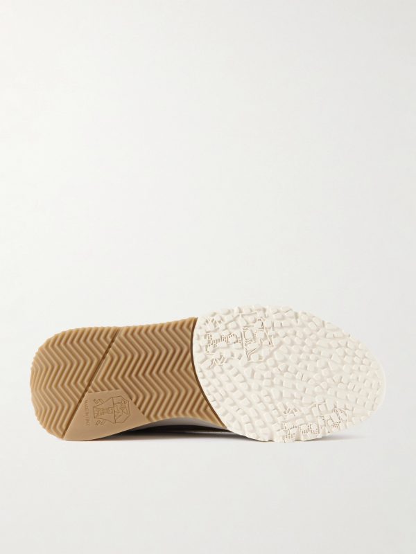 Leather-Trimmed Suede Sneakers - E1 Leather-Trimmed Suede Sneakers - E1