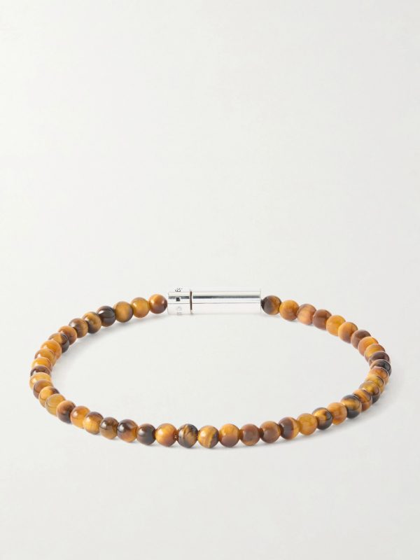 11g Sterling Silver and Tiger Eye Beaded Bracelet - BK 11g Sterling Silver and Tiger Eye Beaded Bracelet - BK