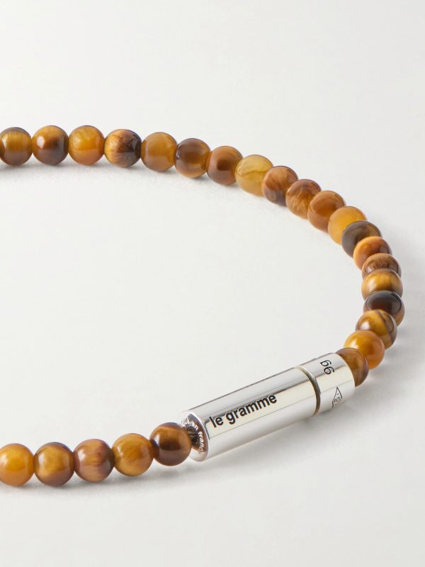 11g Sterling Silver and Tiger Eye Beaded Bracelet - CU 11g Sterling Silver and Tiger Eye Beaded Bracelet - CU