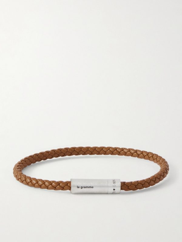7G Sterling Silver Woven Leather Bracelet 7G Sterling Silver Woven Leather Bracelet