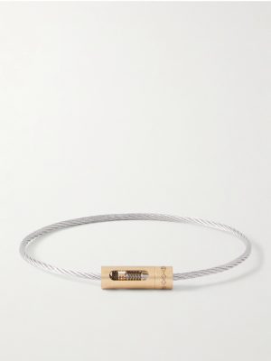 6G 18-Karat Gold, Titanium and Sterling Silver Bracelet 6G 18-Karat Gold, Titanium and Sterling Silver Bracelet