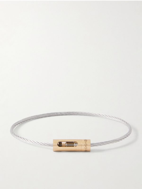 6G 18-Karat Gold, Titanium and Sterling Silver Bracelet 6G 18-Karat Gold, Titanium and Sterling Silver Bracelet