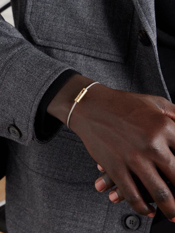 6G 18-Karat Gold, Titanium and Sterling Silver Bracelet - OU 6G 18-Karat Gold, Titanium and Sterling Silver Bracelet - OU