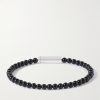 11g Sterling Silver and Onyx Beaded Bracelet - BK