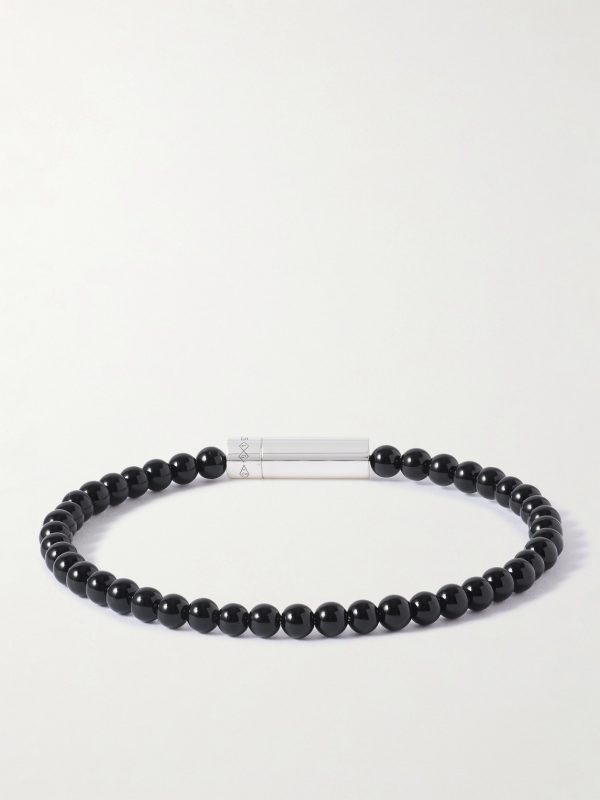 11g Sterling Silver and Onyx Beaded Bracelet - BK