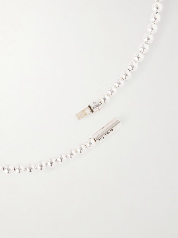 53g Beaded Sterling Silver Necklace - E1