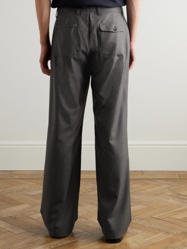 Orsman Wide-Leg Pleated Woven Trousers - BK Orsman Wide-Leg Pleated Woven Trousers - BK