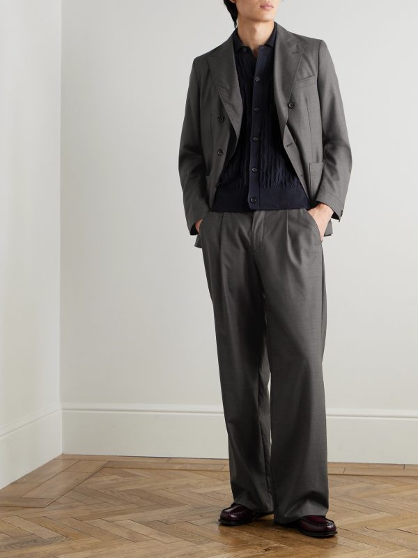 Orsman Wide-Leg Pleated Woven Trousers - OU Orsman Wide-Leg Pleated Woven Trousers - OU