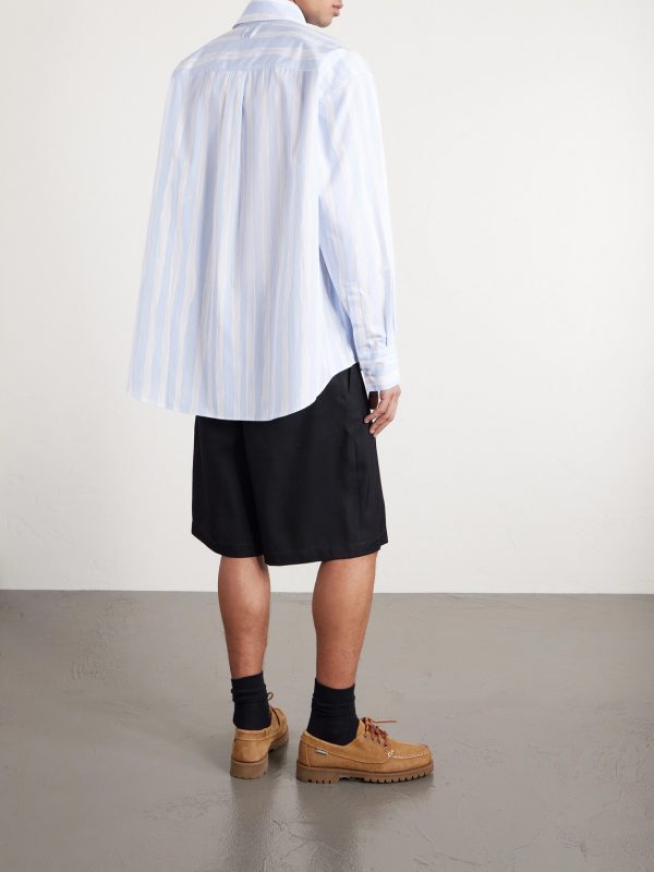 Straight-Leg Wool-Twill Shorts - BK Straight-Leg Wool-Twill Shorts - BK