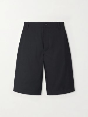 Straight-Leg Wool-Twill Shorts