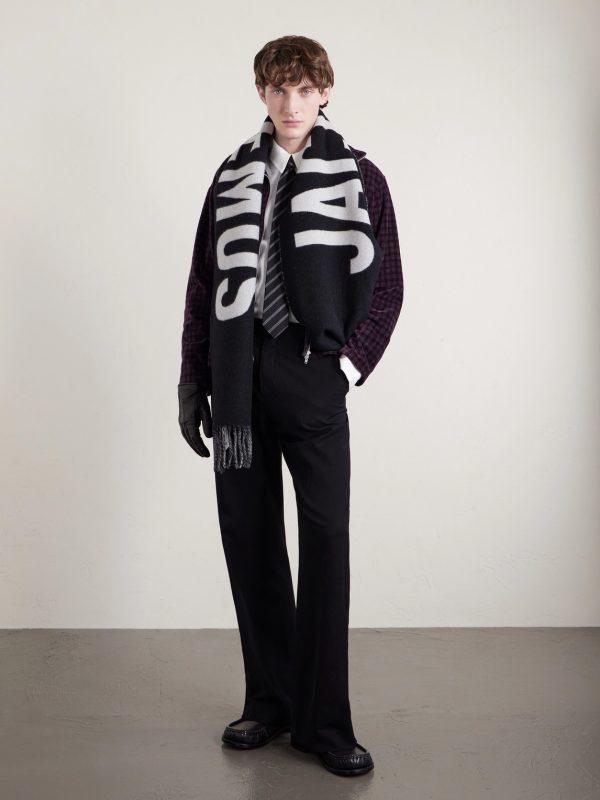 Logo-Intarsia Fringed Wool Scarf - CU Logo-Intarsia Fringed Wool Scarf - CU