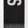 Logo-Intarsia Fringed Wool Scarf Logo-Intarsia Fringed Wool Scarf