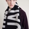 Logo-Intarsia Fringed Wool Scarf - OU Logo-Intarsia Fringed Wool Scarf - OU